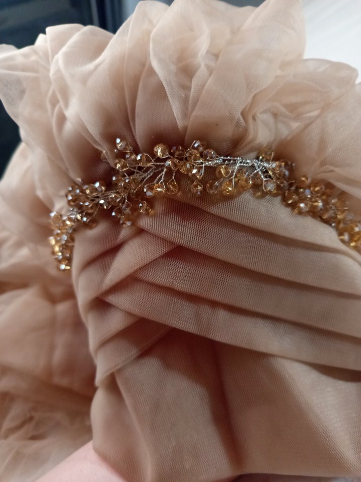 Bej Drapeli Bohem Kadın Saç Aksesuarı - Görsel 2