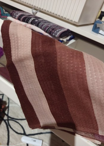 Kahverengi Çizgili şal - Görsel 2