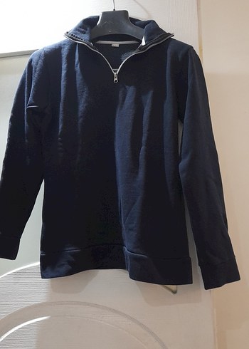 Diğer Erkek Lacivert Fermuarlı Yarım Balıkçı Sweatshirt