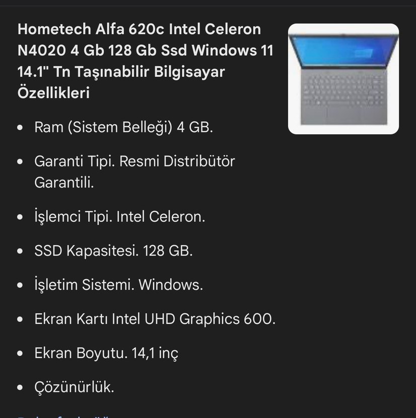 Siyah Hometech Dizüstü Bilgisayar - Görsel 4