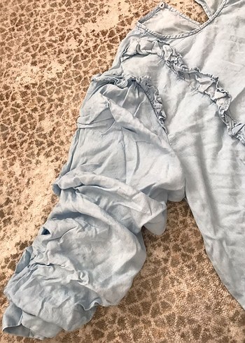 ince kot gömlek  Fırfırlı - Görsel 4