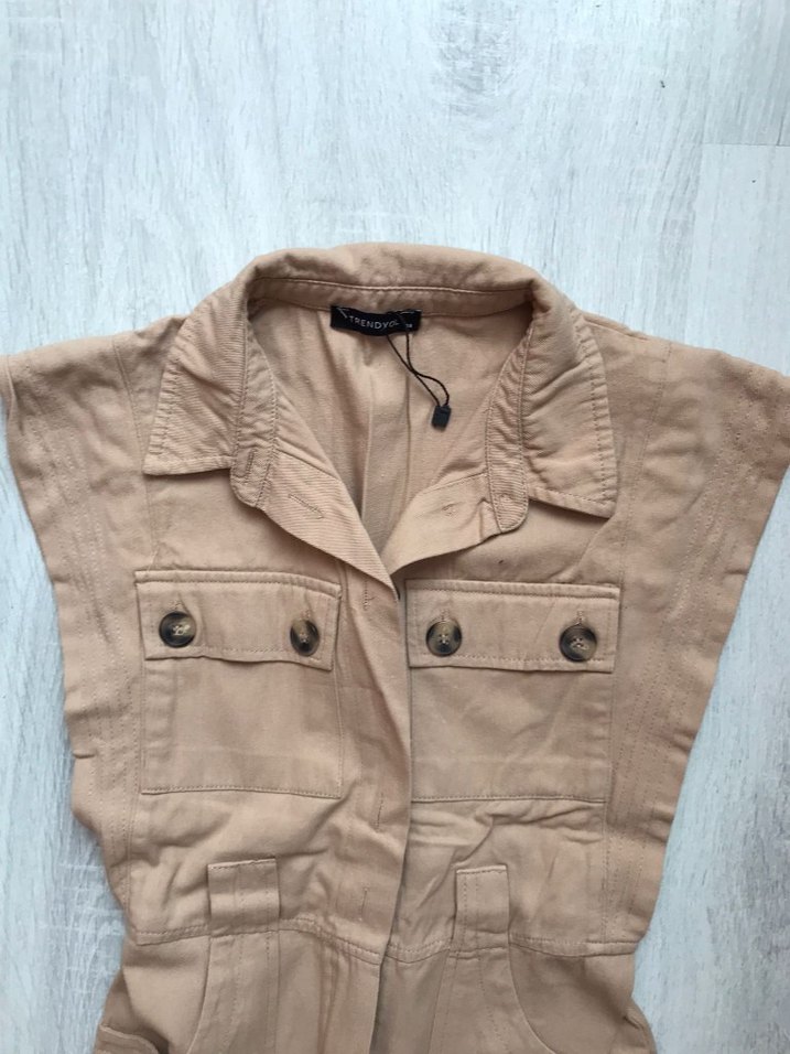 Bayan keten tulum trendyol - Görsel 3