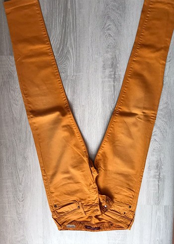 Sarı Nakışlı Kadın keten Pantolon - Görsel 3