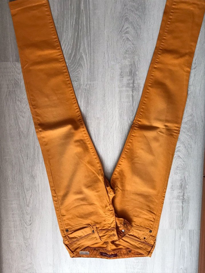 Sarı Nakışlı Kadın keten Pantolon - Görsel 3