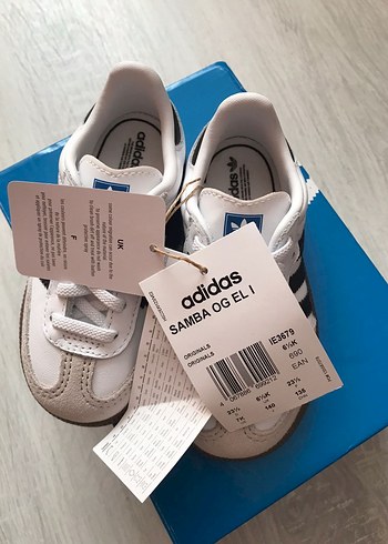 cocuk Beyaz Gri Adidas Samba OG EL I Spor Ayakkabı - Görsel 3