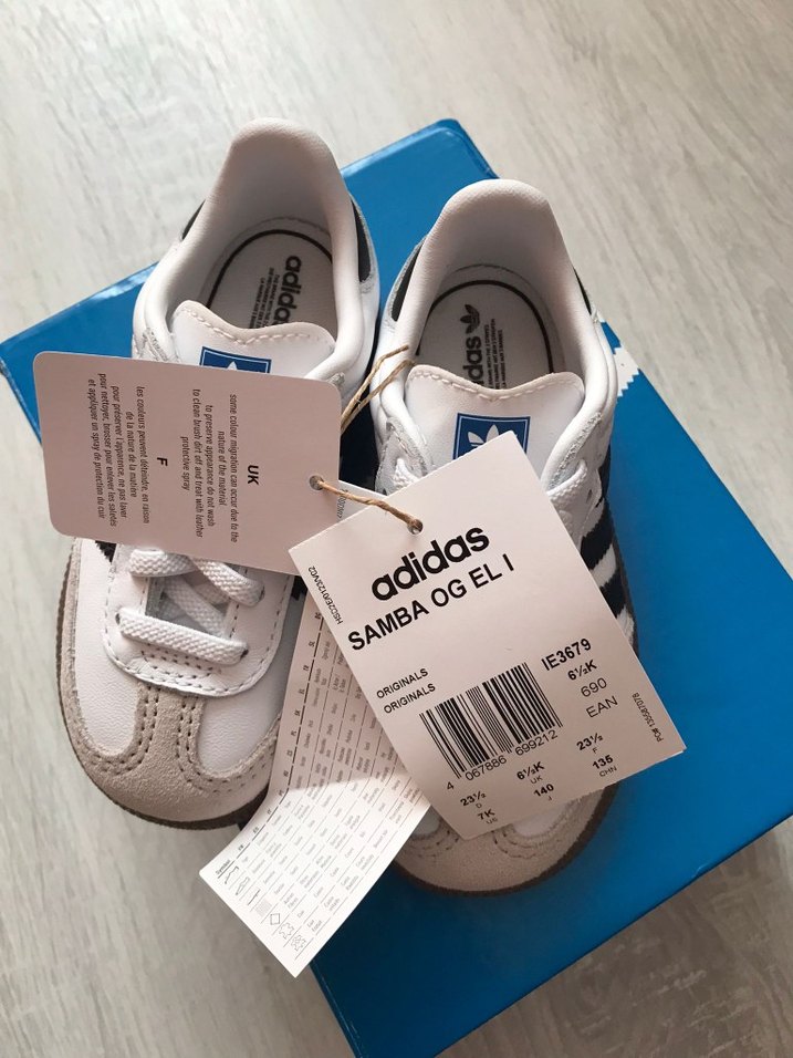 cocuk Beyaz Gri Adidas Samba OG EL I Spor Ayakkabı - Görsel 3