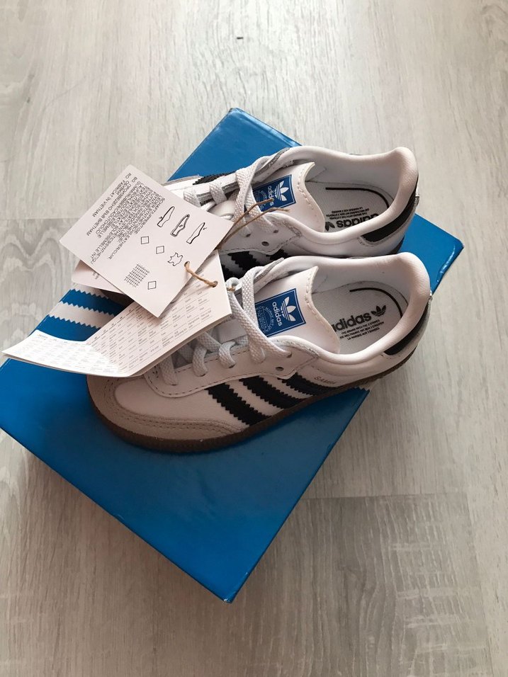 cocuk Beyaz Gri Adidas Samba OG EL I Spor Ayakkabı - Görsel 2