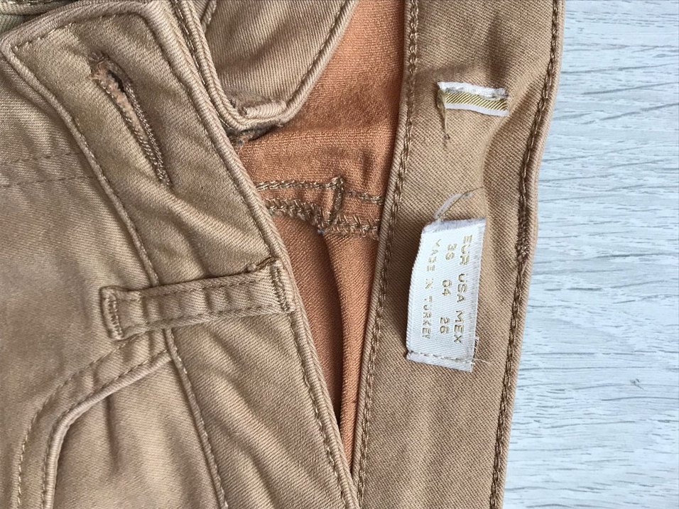 Bej Süet Kadın Kumaş Pantolon - Görsel 2