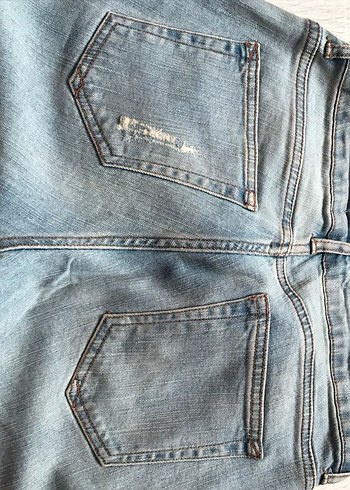 Kadın Bej Bol Kesim Midi Denim Jean - Görsel 3