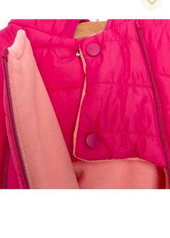 Kız Bebek Pembe Kapüşonlu astronot tulum - Görsel 3