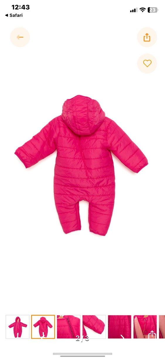 Kız Bebek Pembe Kapüşonlu astronot tulum - Görsel 2