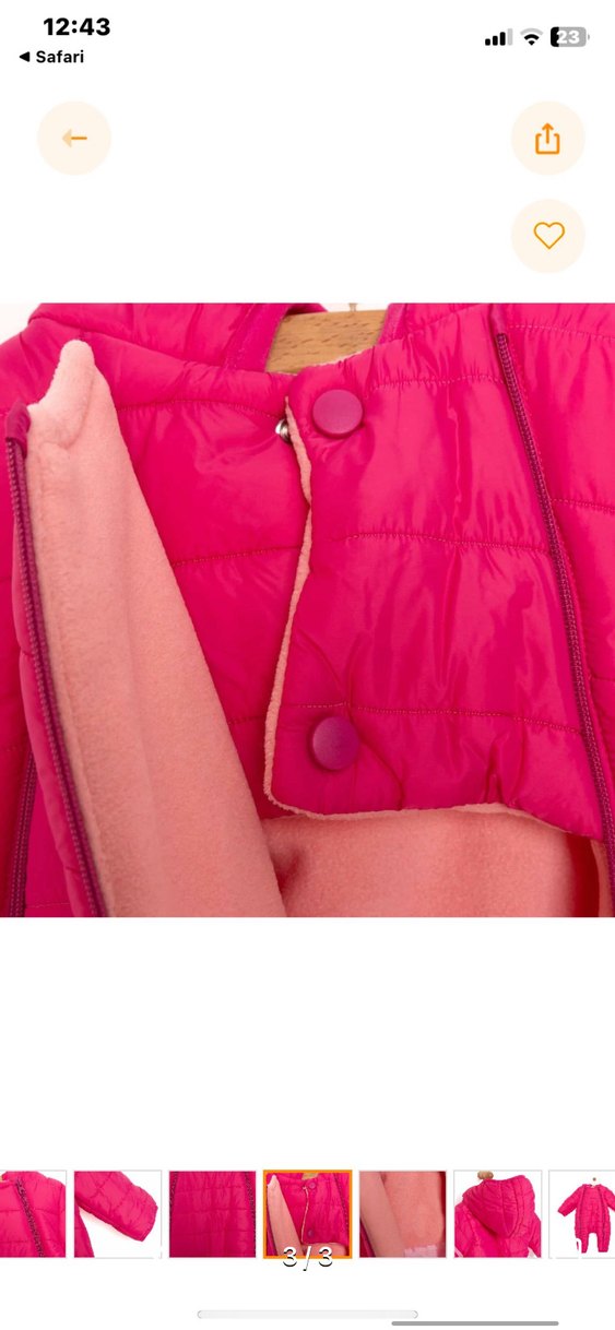 Kız Bebek Pembe Kapüşonlu astronot tulum - Görsel 3