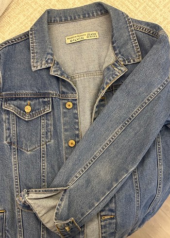 Düğmeli Kadın Mavi Denim Ceket