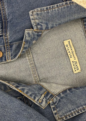 s Beden Düğmeli Kadın Mavi Denim Ceket