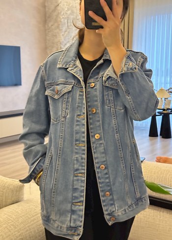 s Beden mavi Renk Düğmeli Kadın Mavi Denim Ceket