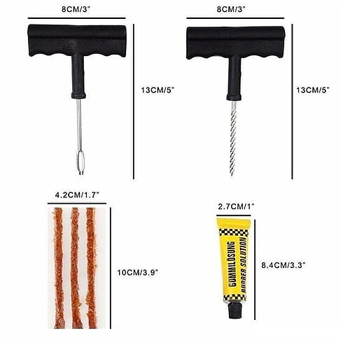  Beden Renk Lastik Tamir Kiti + Detay Fırçası