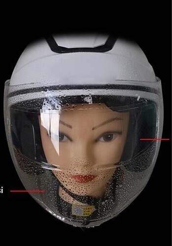 Kask Buğu Önleyici, Yağmur Kaydırıcı