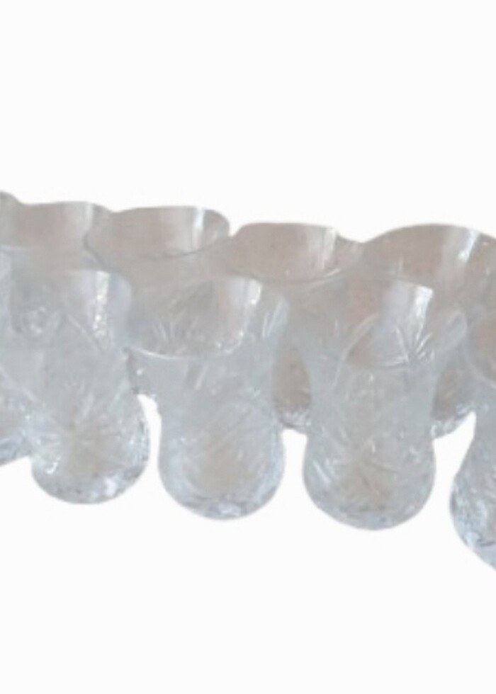 Klasik Boy Kesme  Kristal Çay Bardağı 12 adet - Görsel 5