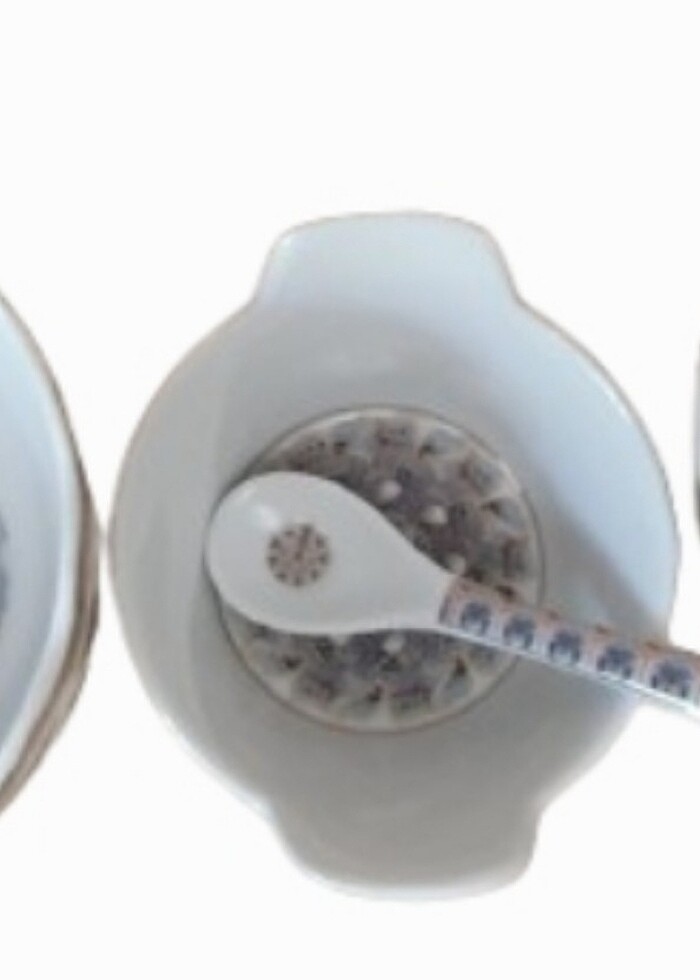 Vintage Elan Galery El Boyama Seramik Şekerlik Seti 4 Parça. - Görsel 3