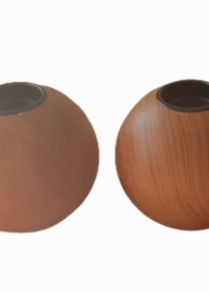 Rainforest 2 li Ahsap El Yapımı Top Mumluk Seti - Görsel 3