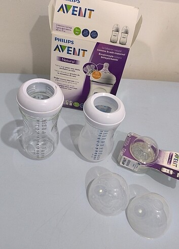 Philips Avent 2 li biberon + yemek önlüğü 
