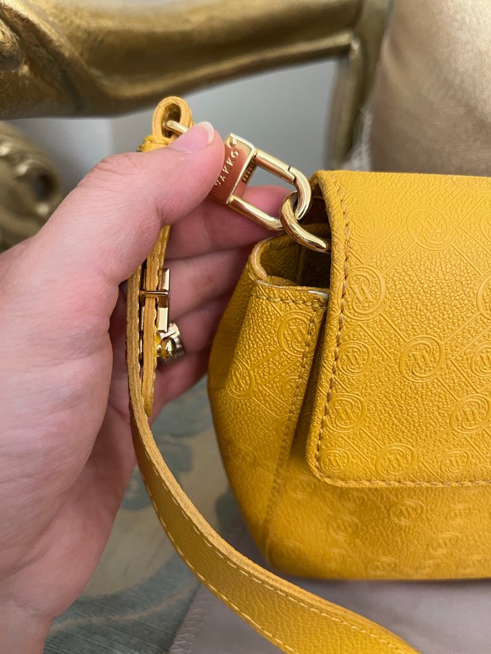 Sarı Deri Minimalist Kadın Çanta - Görsel 2