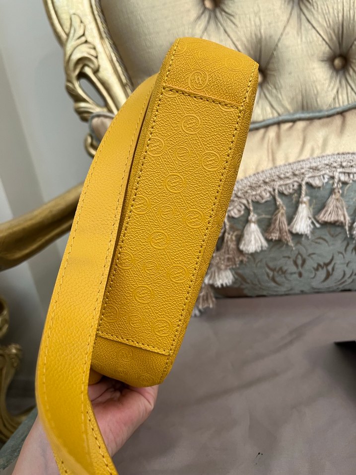 Sarı Deri Minimalist Kadın Çanta - Görsel 4
