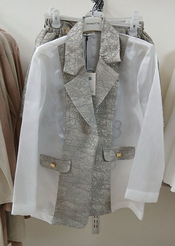 İşlemeli Şeffaf Mini Kadın Blazer - Görsel 2