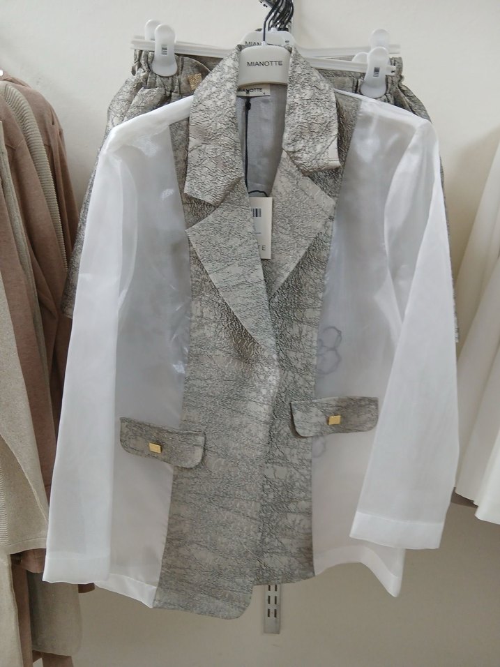 İşlemeli Şeffaf Mini Kadın Blazer - Görsel 2