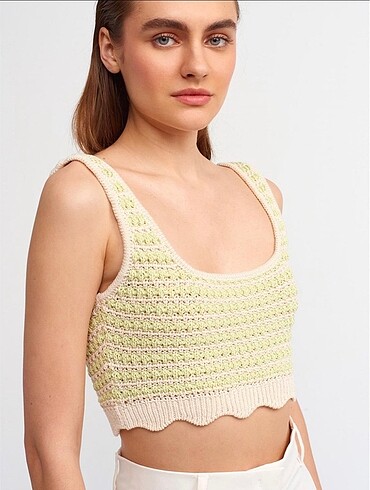 Dilvin Dilvin Marka Triko Örme Crop