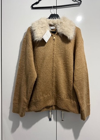 Camel Yumuşak Yaka Detaylı Midi Kadın Peluş Ceket - Görsel 4