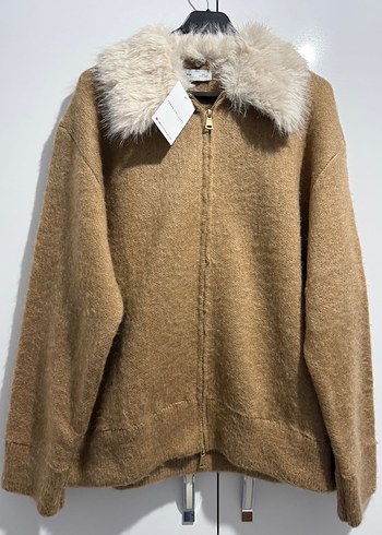 Camel Yumuşak Yaka Detaylı Midi Kadın Peluş Ceket - Görsel 5