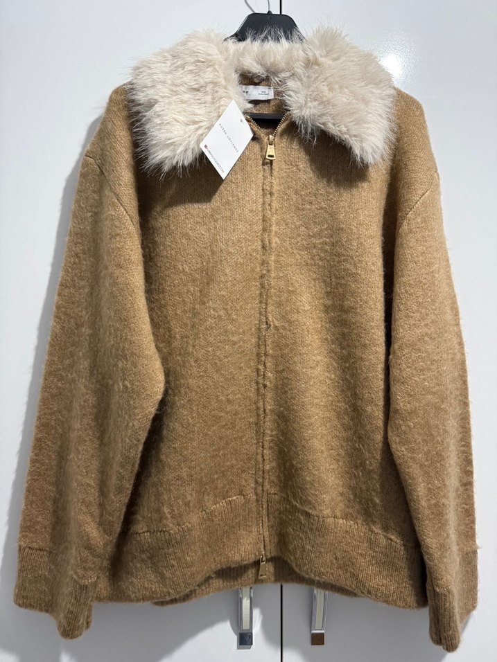 Camel Yumuşak Yaka Detaylı Midi Kadın Peluş Ceket - Görsel 5