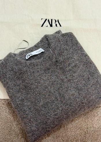 Zara Kahverengi Kadın Örgü Yün Kazak - Görsel 9