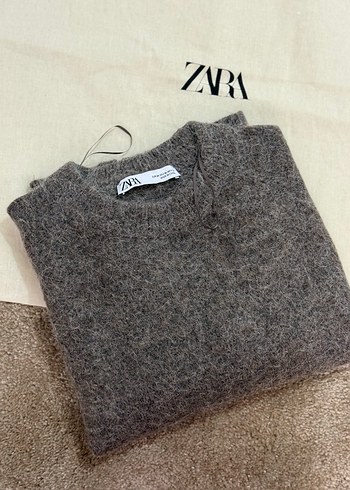 Zara Kahverengi Kadın Örgü Yün Kazak - Görsel 5