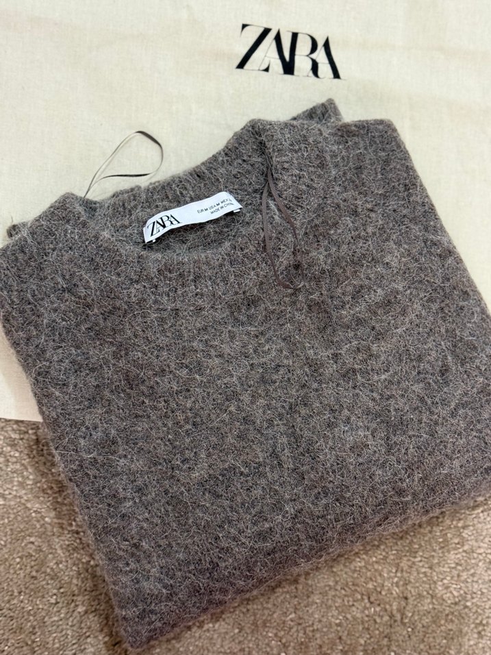 Zara Kahverengi Kadın Örgü Yün Kazak - Görsel 4