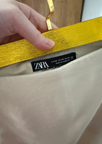 Bej Keten Uzun Kadın Etek Şortlu - Görsel 8