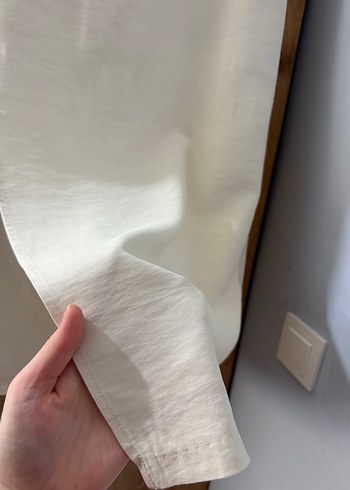 Bej Keten Uzun Kadın Etek Şortlu - Görsel 5