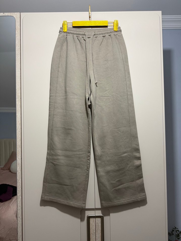 Zara Bej Kadın pamuklu  Bol Kesim Eşofman Altı - Görsel 3