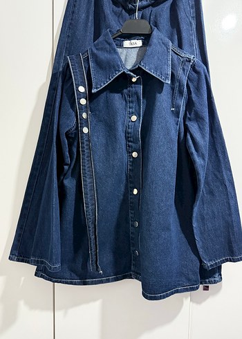 Kadın Lacivert Denim Ceket ve Pantolon Takımı - Görsel 6