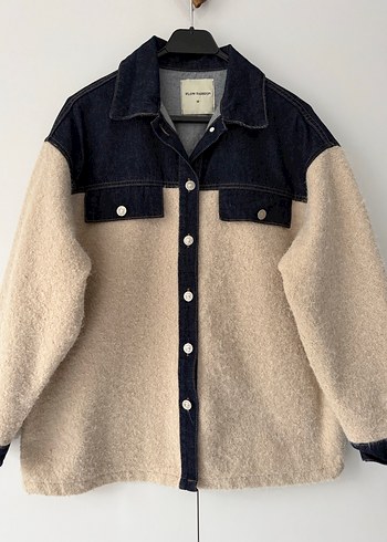 Kadın Krem Geniş Kesim Denim Ceket - Görsel 5