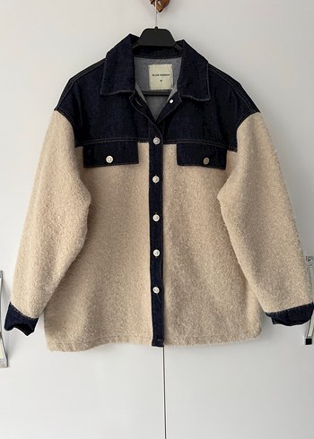 Kadın Krem Geniş Kesim Denim Ceket - Görsel 4