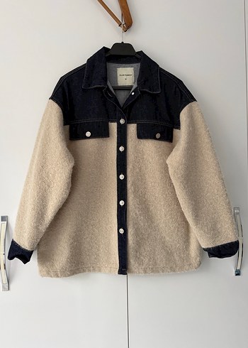 Kadın Krem Geniş Kesim Denim Ceket - Görsel 6