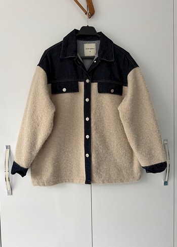 Kadın Krem Geniş Kesim Denim Ceket - Görsel 7