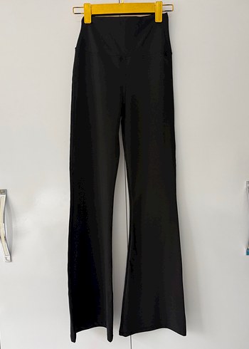 Alo Siyah Rahat Kesim İspanyol Paça Kadın Pantolon - Görsel 5