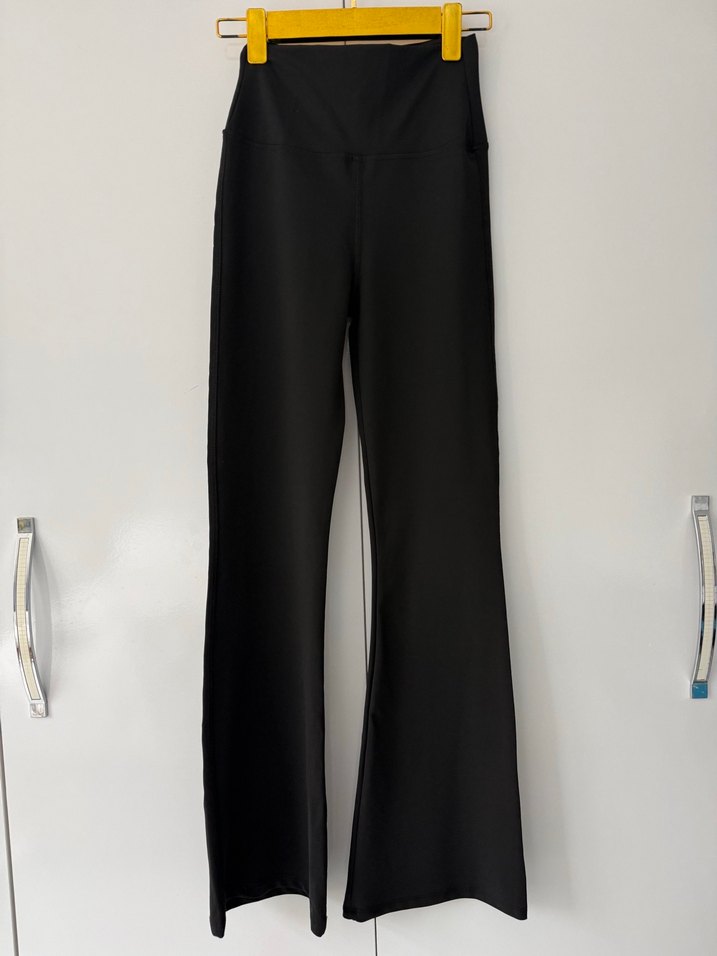 Alo Siyah Rahat Kesim İspanyol Paça Kadın Pantolon - Görsel 5