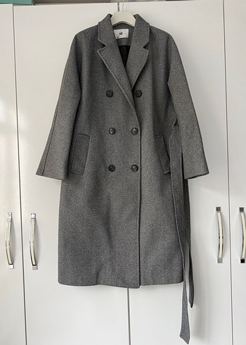 Gri Kuşaklı Uzun Kaban - Görsel 3