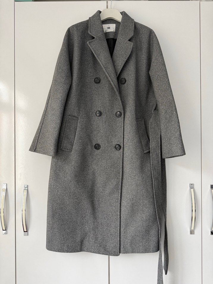 Gri Kuşaklı Uzun Kaban - Görsel 2