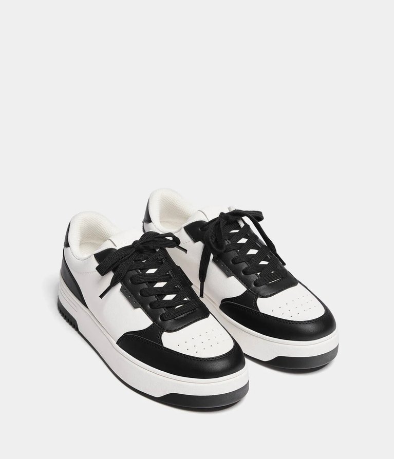 Pull bear Kadın Siyah Beyaz Spor Ayakkabı - Görsel 2