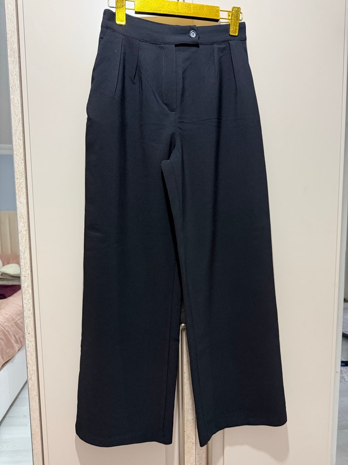 Siyah  Kumaş Kadın Pantolon - Görsel 4